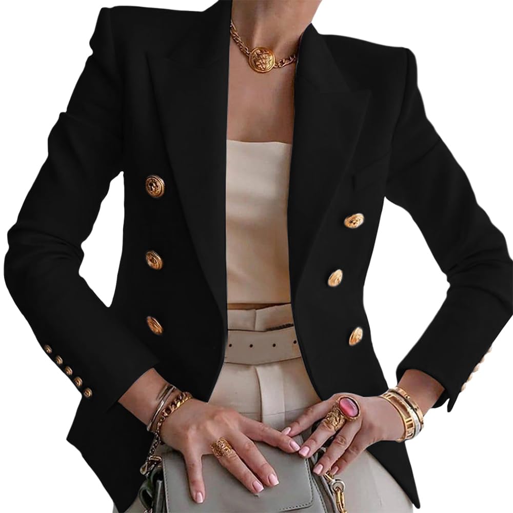 ジャケット・アウター clane OVER SHOULDER GOLD BUTTON BLAZER clane OVER SHOULDER GOLD BUTTON BLAZER Women's Double